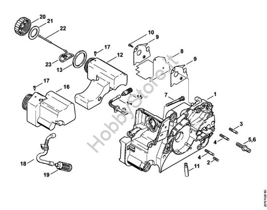 Carcassa motore Motoseghe a benzina (MS) MS 170 della marca STIHL