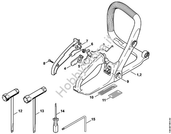 Manico a telaio, Attrezzi Motoseghe a benzina (MS) MS 170 2-MIX della marca STIHL