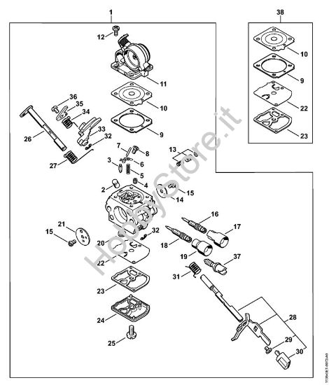 Carburatore C1Q-S123 Motoseghe a benzina (MS) MS 171 della marca STIHL