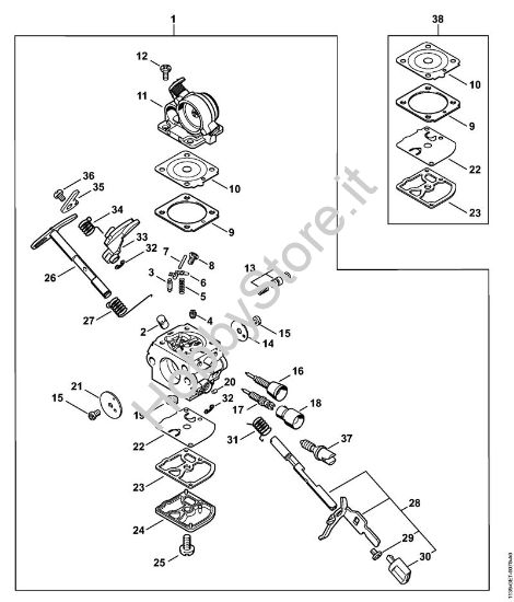 Carburatore C1Q-S217 Motoseghe a benzina (MS) MS 171 della marca STIHL