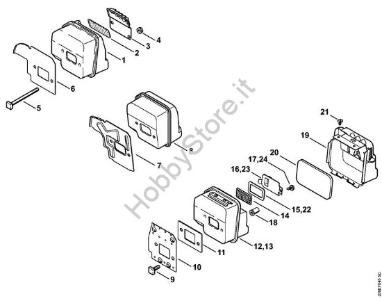 Silenziatore Motoseghe a benzina (MS) MS 180 della marca STIHL