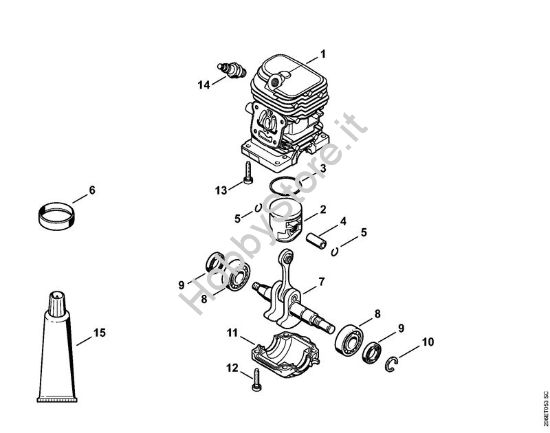 Cilindro 2-MIX Motoseghe a benzina (MS) MS 180 2-MIX della marca STIHL