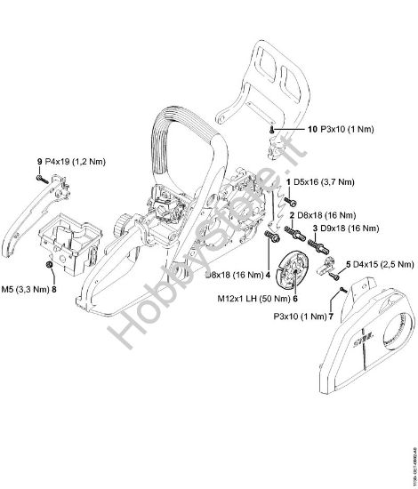 Coppie di serraggio Motoseghe a benzina (MS) MS 180 C-B della marca STIHL