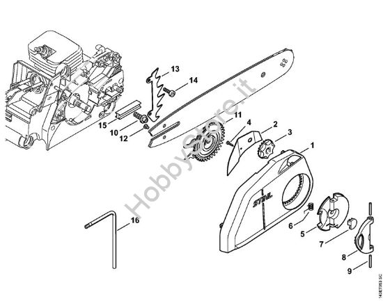 Tensado rÃ¡pido de la cadena Motoseghe a benzina (MS) MS 180 C-B della marca STIHL
