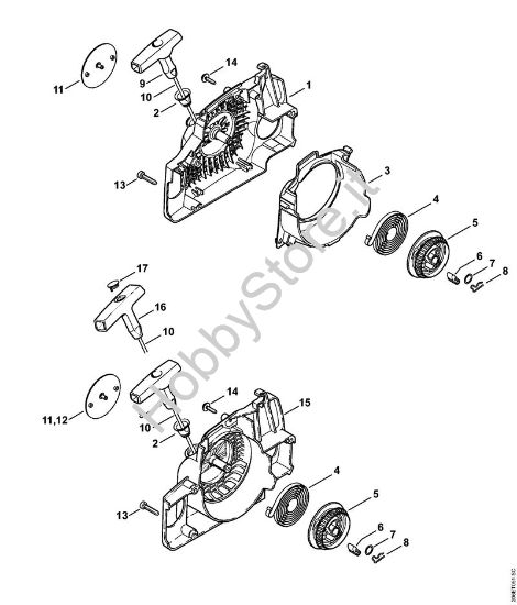 Dispositivo di avviamento Motoseghe a benzina (MS) MS 180 C-B D della marca STIHL