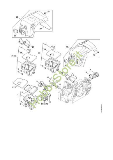 Picture of Filtro aria, cappottatura MS 180 C-BE