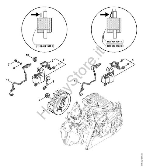 Impianto di accesione MS 181 Motoseghe a benzina (MS) MS 181 della marca STIHL