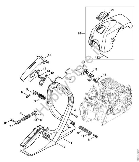 Manico a telaio, cappottatura MS 181 Motoseghe a benzina (MS) MS 181 della marca STIHL