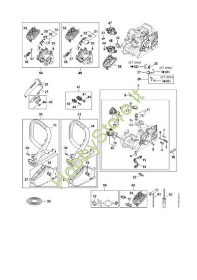 Picture of Carcassa motore, Filtro aria, Sistema AV, Manico tubolare MS 182 C-BE