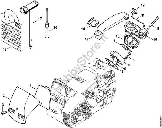 Filtro aria, Attrezzi Motoseghe a benzina (MS) MS 190 T della marca STIHL