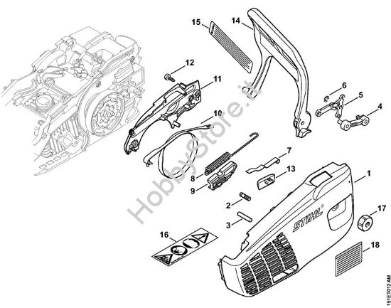 Coperchio rocchetto catena Motoseghe a benzina (MS) MS 192 C-E della marca STIHL