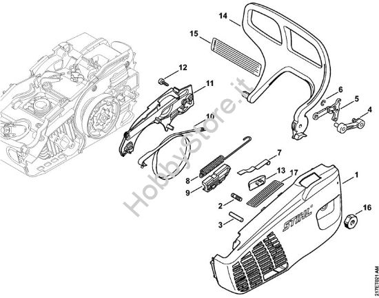 Coperchio rocchetto catena Motoseghe a benzina (MS) MS 192 T della marca STIHL