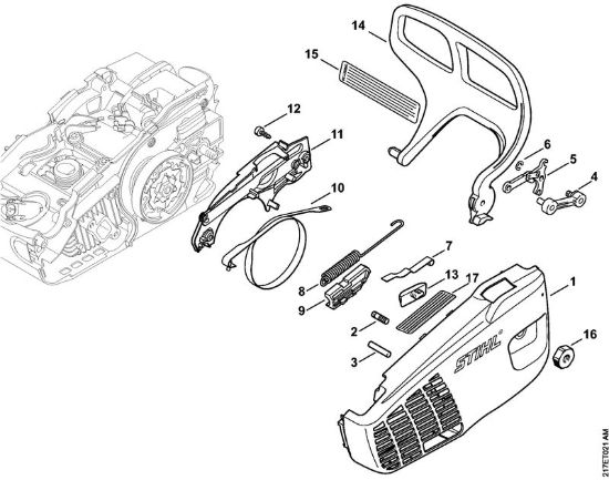 Coperchio rocchetto catena Motoseghe a benzina (MS) MS 192 TC-E della marca STIHL