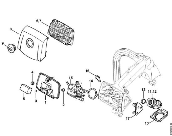Filtro aria Motoseghe a benzina (MS) MS 192 TC-E della marca STIHL
