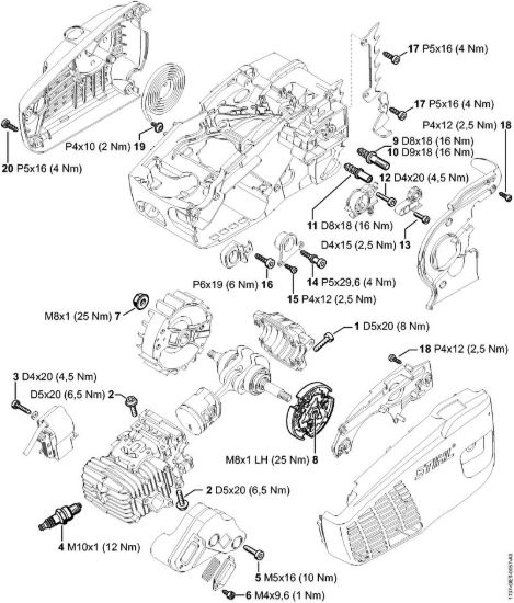 Coppie di serraggio Motoseghe a benzina (MS) MS 193 C-E della marca STIHL
