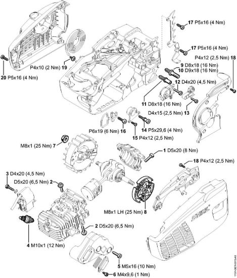 Coppie di serraggio Motoseghe a benzina (MS) MS 193 TC-E della marca STIHL