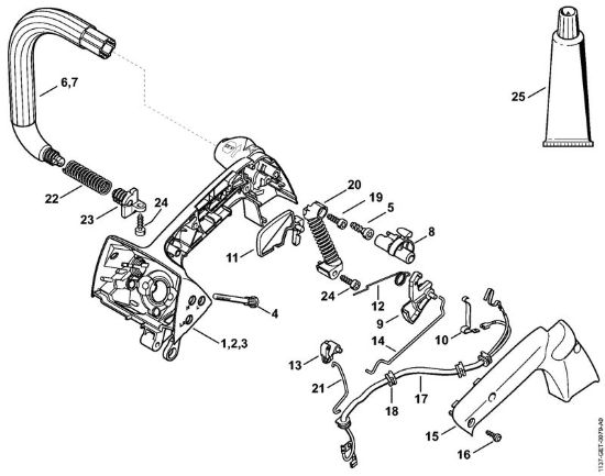 Corpo impugnatura Motoseghe a benzina (MS) MS 193 TC-E della marca STIHL