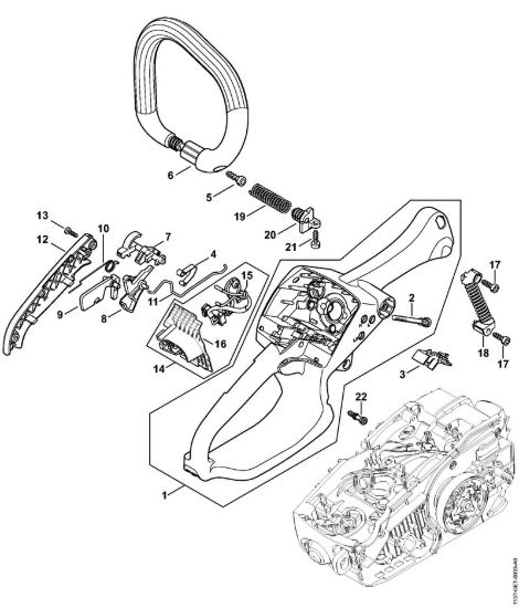 Corpo impugnatura Motoseghe a benzina (MS) MS 194 C-E della marca STIHL