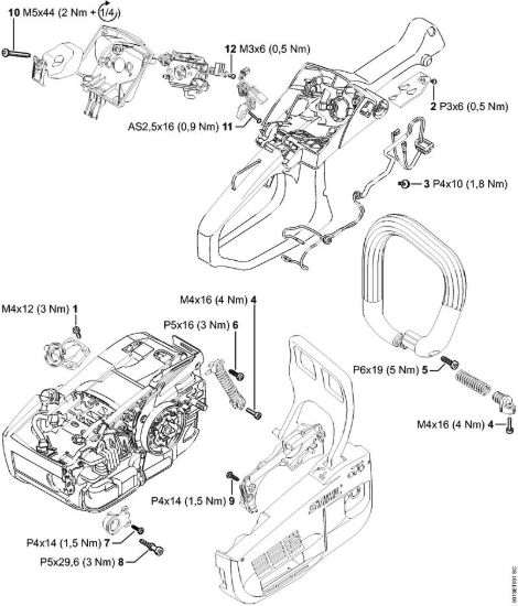 Coppie di serraggio Motoseghe a benzina (MS) MS 201 C-EM della marca STIHL