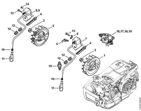 Impianto di accesione Motoseghe a benzina (MS) MS 201 C-EM della marca STIHL