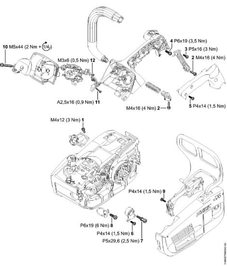 Coppie di serraggio Motoseghe a benzina (MS) MS 201 T della marca STIHL