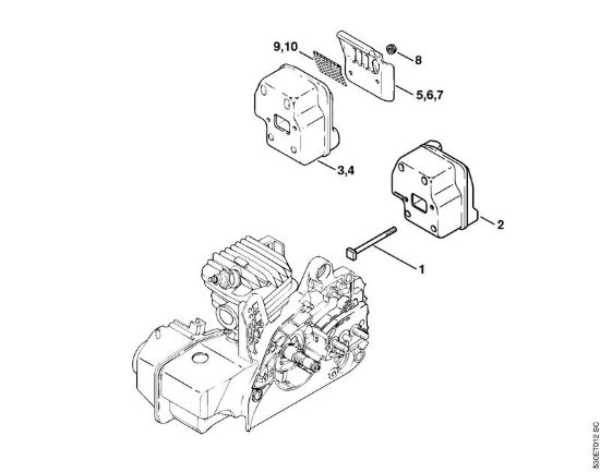 Silenziatore Motoseghe a benzina (MS) MS 210 C-B della marca STIHL