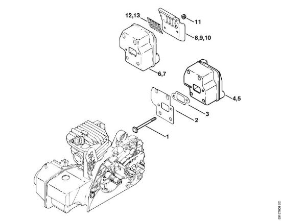 Silenziatore Motoseghe a benzina (MS) MS 230 della marca STIHL