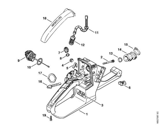Corpo serbatoio Motoseghe a benzina (MS) MS 240 della marca STIHL