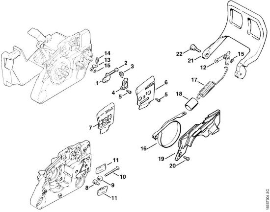 Freno catena Motoseghe a benzina (MS) MS 240 della marca STIHL