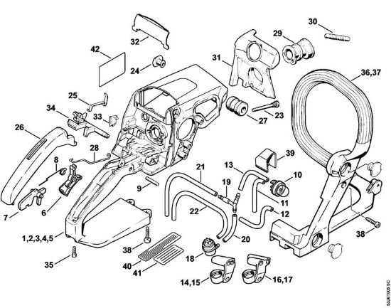 Corpo impugnatura Motoseghe a benzina (MS) MS 250 della marca STIHL