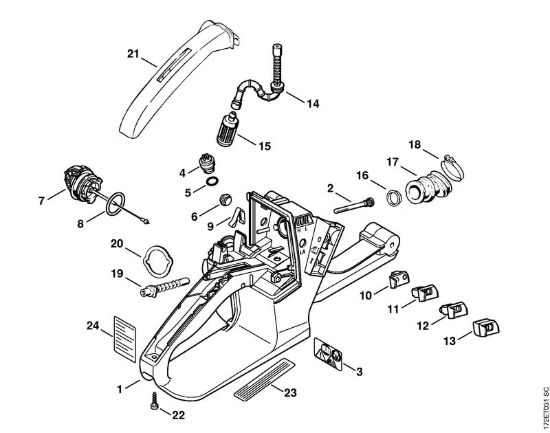 Corpo serbatoio Motoseghe a benzina (MS) MS 260 C-B della marca STIHL