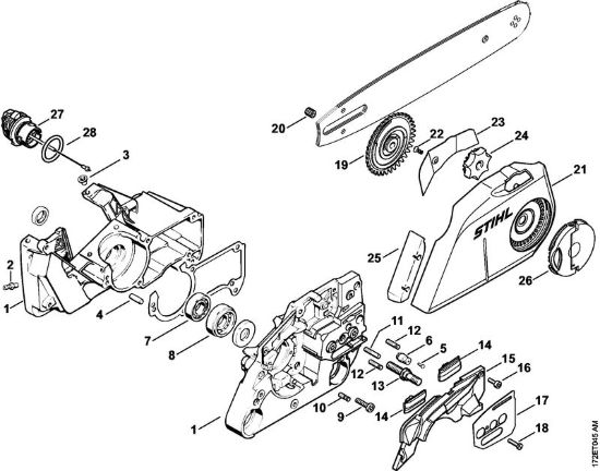 Tensado rÃ¡pido de la cadena Motoseghe a benzina (MS) MS 260 C-B W della marca STIHL