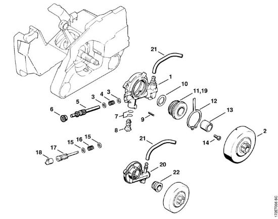 Pompa olio Motoseghe a benzina (MS) MS 260-W della marca STIHL