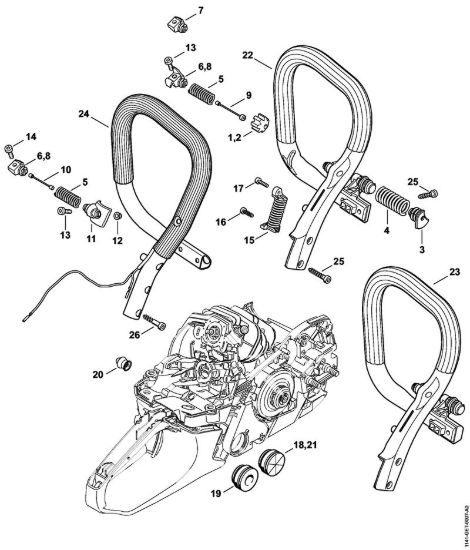 Sistema AV, Manico tubolare Motoseghe a benzina (MS) MS 261 C-Q della marca STIHL