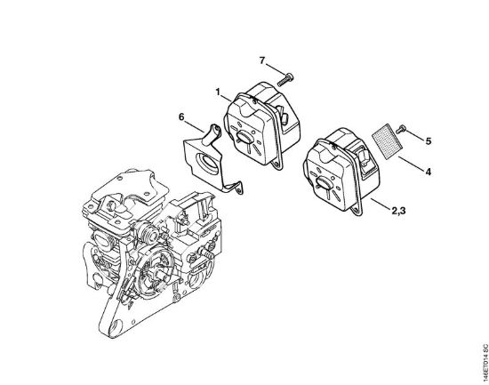 Silenziatore Motoseghe a benzina (MS) MS 280 C-B della marca STIHL