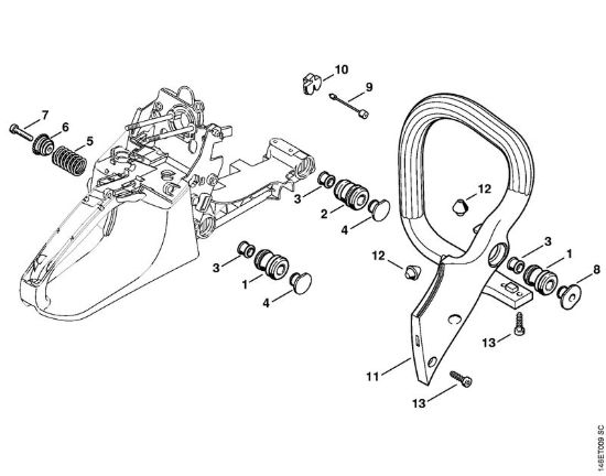 Sistema AV, Manico tubolare Motoseghe a benzina (MS) MS 280 C-B della marca STIHL