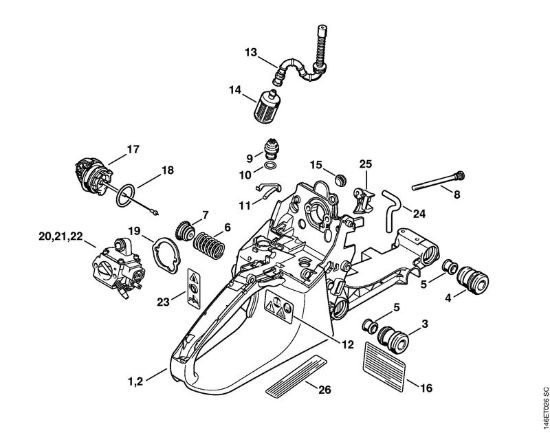 Corpo serbatoio Motoseghe a benzina (MS) MS 280 C-BQ della marca STIHL