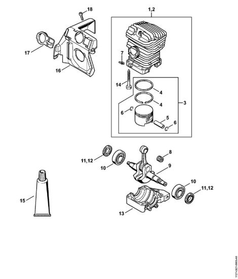 Cilindro Motoseghe a benzina (MS) MS 290 della marca STIHL