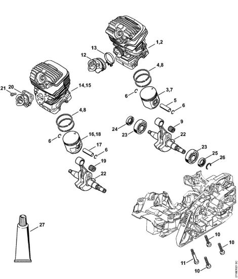 Cilindro Motoseghe a benzina (MS) MS 291 C-BE della marca STIHL