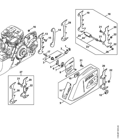 Dispositivo tendicatena Motoseghe a benzina (MS) MS 341 della marca STIHL