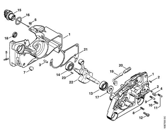 Carter albero a gomito Motoseghe a benzina (MS) MS 360 C della marca STIHL