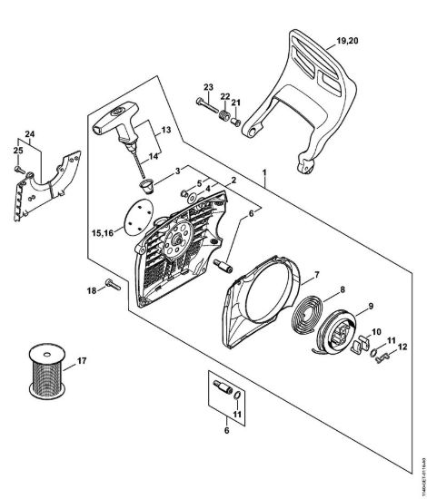 Dispositivo di avviamento, Protezione mano Motoseghe a benzina (MS) MS 362 C-B della marca STIHL