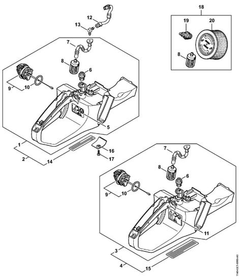 Corpo serbatoio Motoseghe a benzina (MS) MS 362-VW della marca STIHL