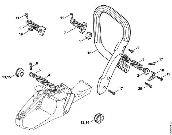 Sistema AV, Manico tubolare Motoseghe a benzina (MS) MS 362-VW della marca STIHL