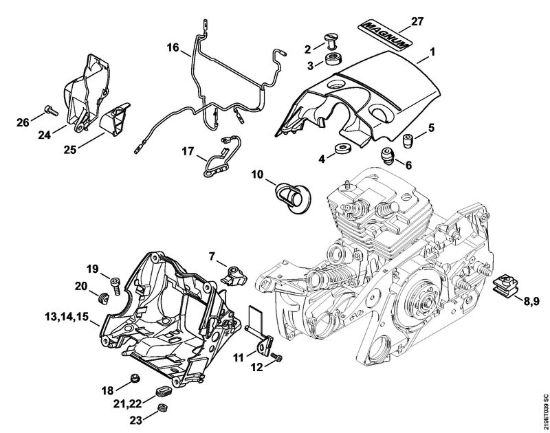 Cappottatura, Corpo Motoseghe a benzina (MS) MS 441 C-MQ della marca STIHL