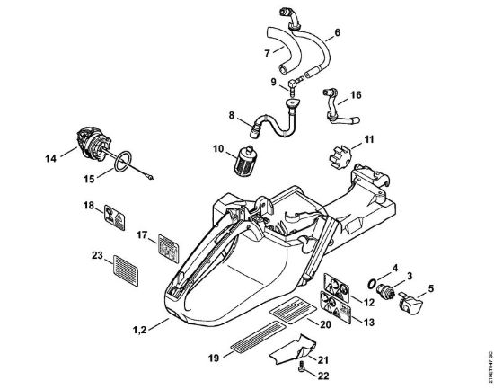 Corpo serbatoio Motoseghe a benzina (MS) MS 441 C-MQ della marca STIHL
