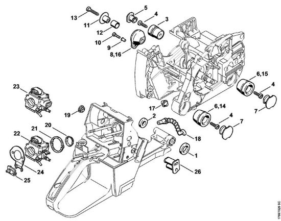 Sistema AV Motoseghe a benzina (MS) MS 460 della marca STIHL