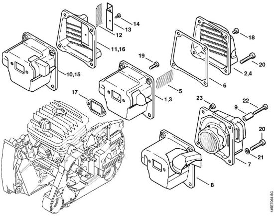 Silenziatore Motoseghe a benzina (MS) MS 460-R della marca STIHL
