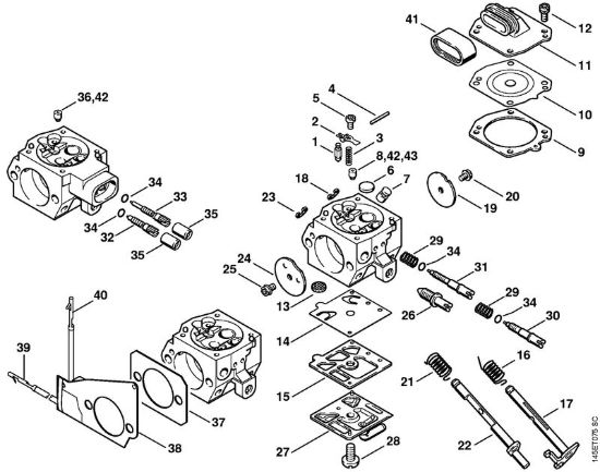 Carburator HD-14, HD-16, HD-24 Motoseghe a benzina (MS) MS 460-VW Arctic della marca STIHL