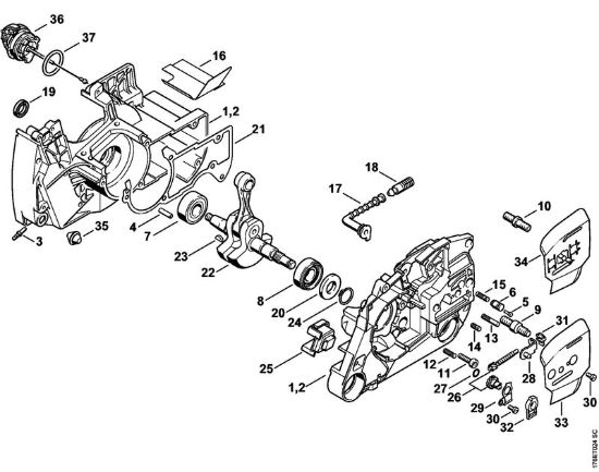 Carter albero a gomito, albero a gomito Motoseghe a benzina (MS) MS 460-Z Magnum della marca STIHL